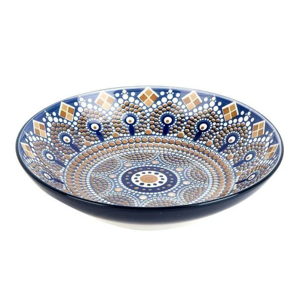 Тарелка глубокая 700мл 21см фарфор Arabesque бирюзовый (36)