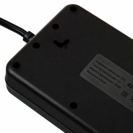 Колодка компактная на 3 розетки пластик 1,5м 10А, 4USB-A, 2USB-C СТАРТ черный (20)