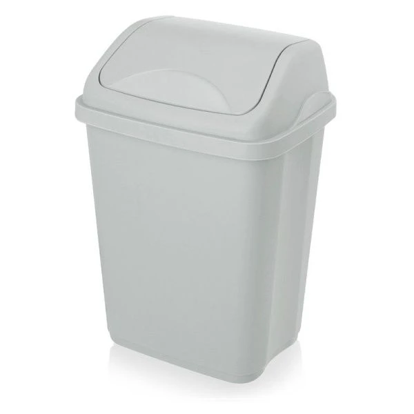 Контейнер для мусора 16л 300*240*440мм пластик Ultra серый с подвижной крышкой (12