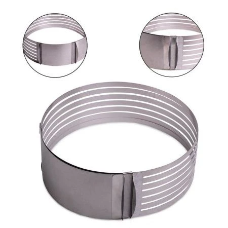 Форма-слайсер регулируемая 15*22 см нерж.сталь с отверстием для нарезки и ножом (7788)