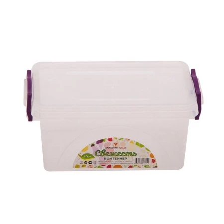 Контейнер пищевой 1,5л 21,5*14,8*9,5см пластик мультибокс СВЕЖЕСТЬ прозрачный (60)