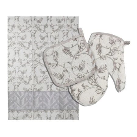 Кухонный набор 3пр (полотенце 45*60, прихватка, рукавица) рогожка ВЕНЗЕЛЯ LeSonnet арт. 2 ВЫВОД