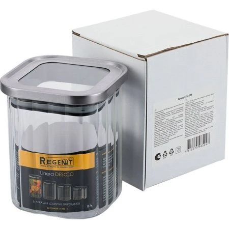 Банка для сыпучих продуктов 700мл стекло Linea Desco 74-709 (12)