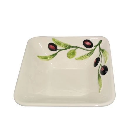 Салатник 18см керамика ОЛИВКИ квадрат (1)