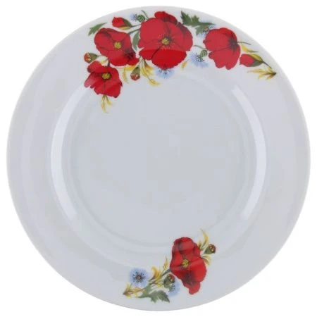 Тарелка мелкая 24см фарфор МАКИ КРАСНЫЕ Идиллия (12)