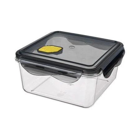 Контейнер пищевой СВЧ 1,15л 160*160*80мм пластик BRILLIANT с клапаном герметичный черный (12)
