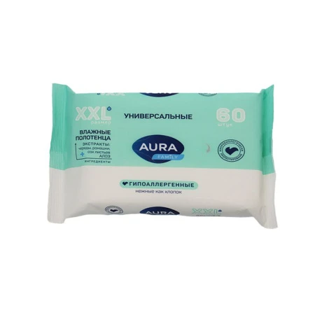 Влажные полотенца AURA FAMILY 60шт. big-pack73840 (10)