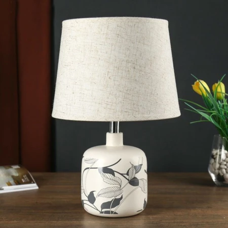 Лампа настольная с абажуром керамика белая 22*22*31см E14 40Вт 21190/1