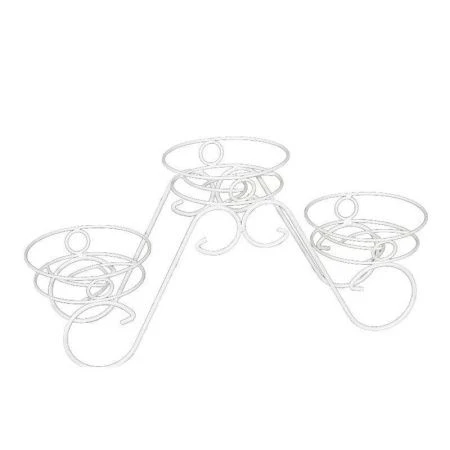 Подставка для цветов 600*200*270мм металл ФИАЛКА 3 белая (1)