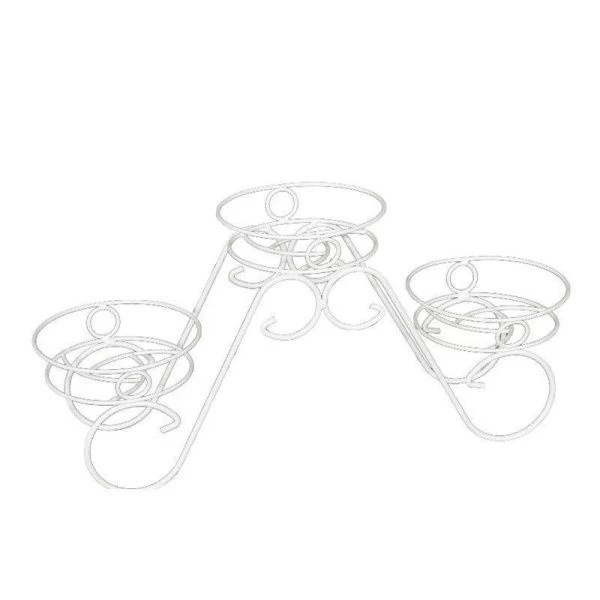 Подставка для цветов 600*200*270мм металл ФИАЛКА 3 белая (1)