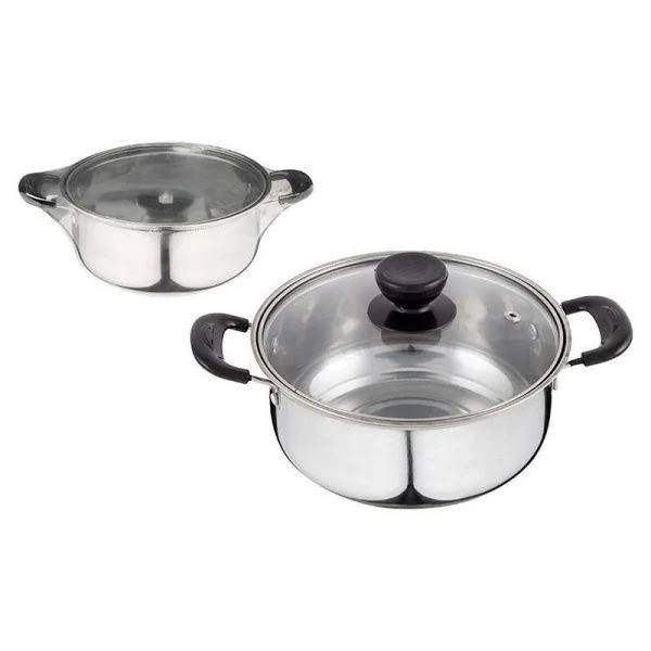 Кастрюля 1,25л нерж.сталь PROMO низкая со стекл.крышкой (8)