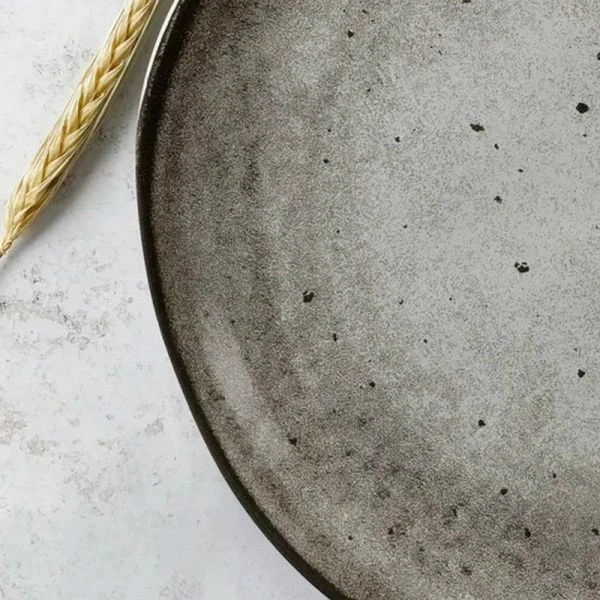 Тарелка мелкая 20см керамика STONE десертная серая DMD042 (12)