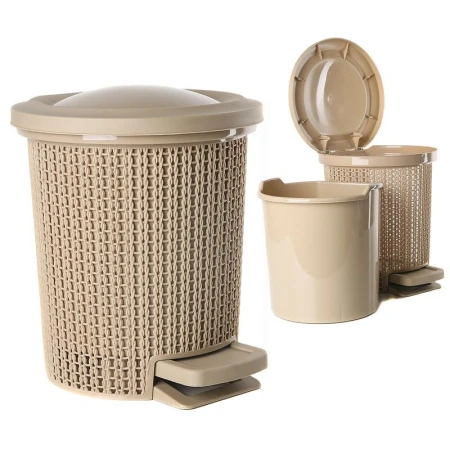 Контейнер для мусора 6л пластик Soul кофейный с педалью (2)