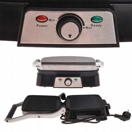 Гриль электрический контактный металл 1500Вт АП пластины 30,5*25,5*11см (4)