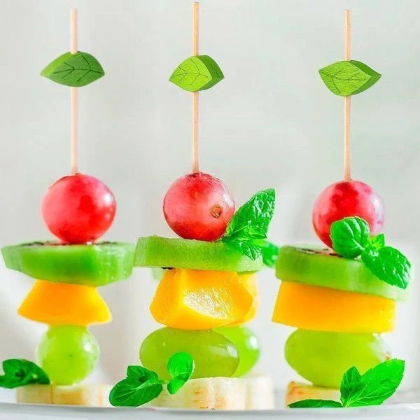 Шпажки для канапе 12см 100шт бамбук Листок  в пакете PATERRA (50)