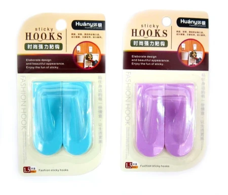 Набор крючков пластик 2шт. самоклеящихся Фигурный JC-1212 (160)