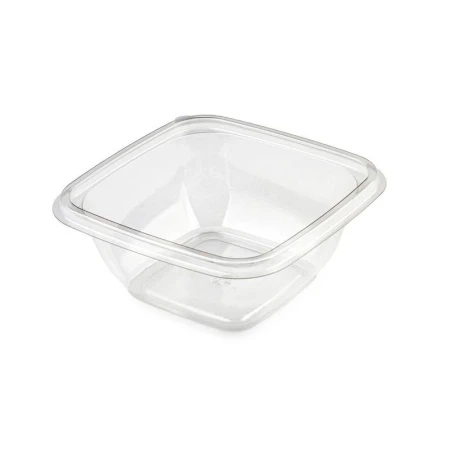 Контейнер одноразовый 375мл 126*126*51мм полистирол квадратный прозрачный с крышкой ЮПК-1212 (50/3000)