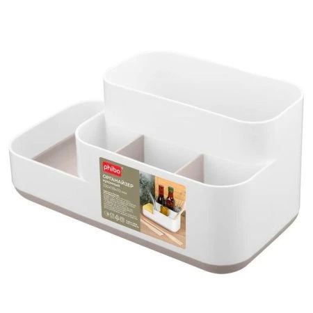 Органайзер для кухни 230*118*113мм пластик светло-бежевый (6)