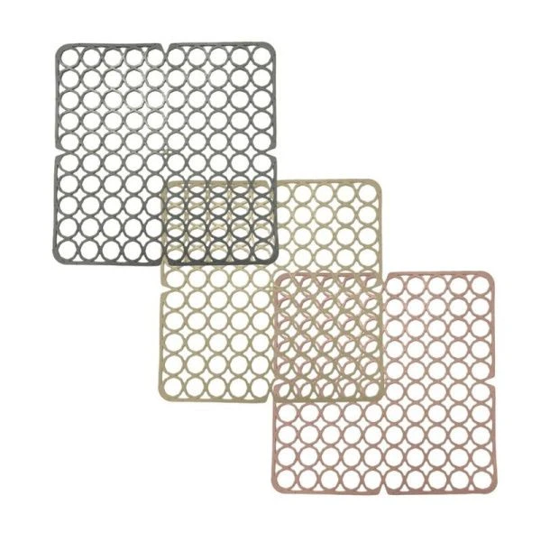 Решетка в раковину 27*27см пластик квадратная микс (пудровый, серый, кремовый) MPG0279 (30)