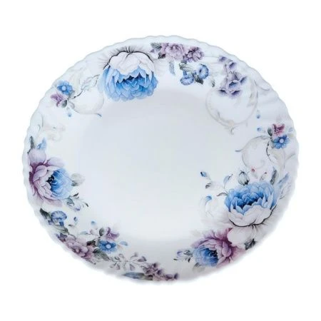 Тарелка мелкая 21,5см стеклокерамика КОБАЛЬТОВАЯ РОЗА десертная LHP-85 (7326) (48)