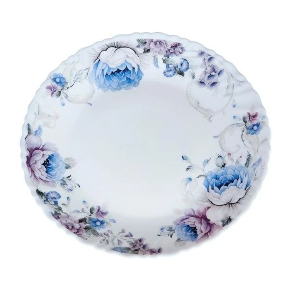 Тарелка мелкая 21,5см стеклокерамика КОБАЛЬТОВАЯ РОЗА десертная LHP-85 (7326) (48)