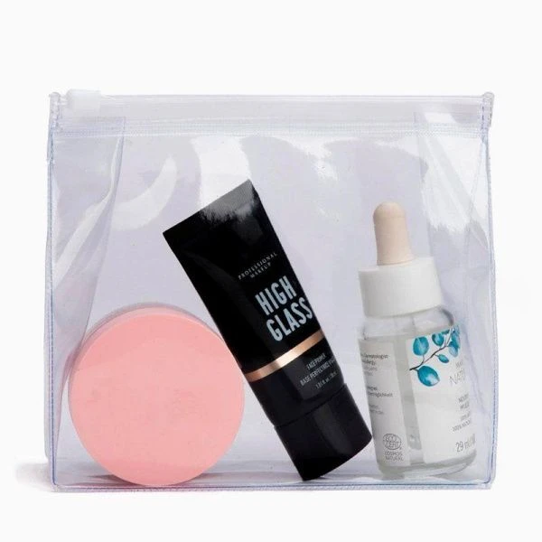 Косметичка 2, 15*5*12,5 ПВХ отдел. на молнии, прозрачный (500)