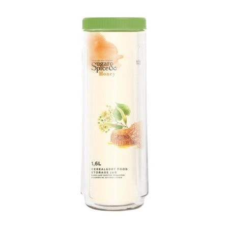 Банка для сыпучих продуктов 1,6л пластик Honey фисташковый (12)