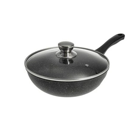 Сковорода-вок 26см алюминий АП 3-х слойное ОРИОН стекл.крышка (3)