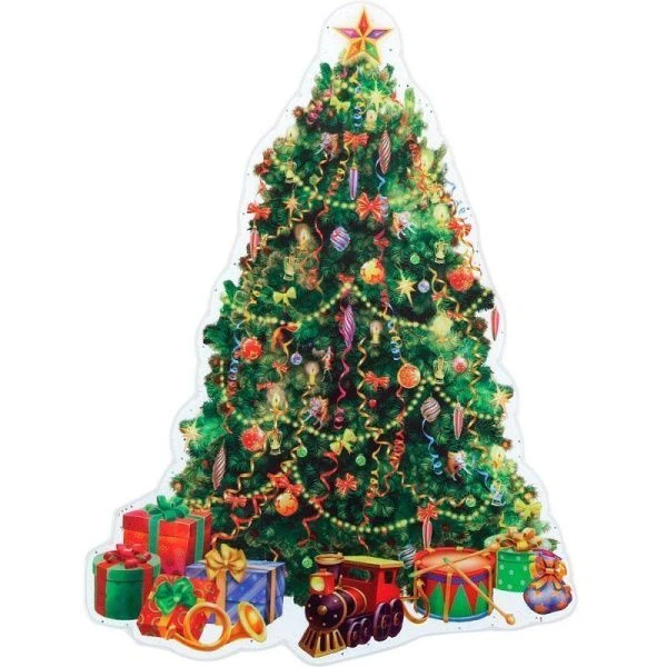 Силиконовая новогодняя наклейка Потрясающая елка 25*33 НУ-6626