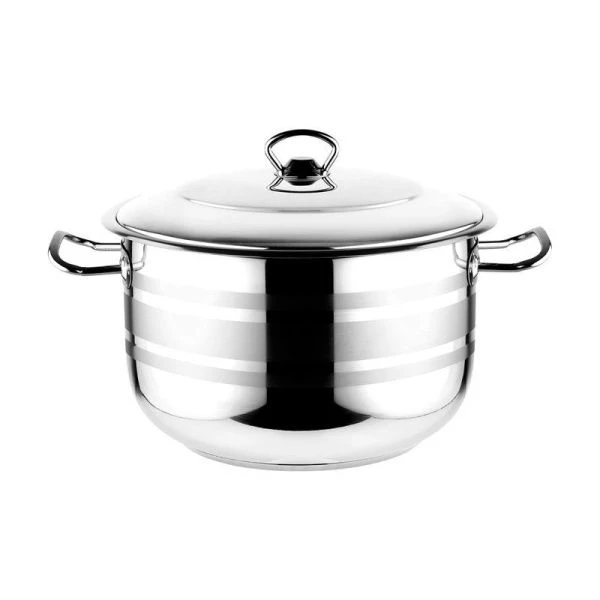 Кастрюля 3,5л нерж.сталь ROYAL со стальной крышкой 22см h12см капс.дно R204 (10)