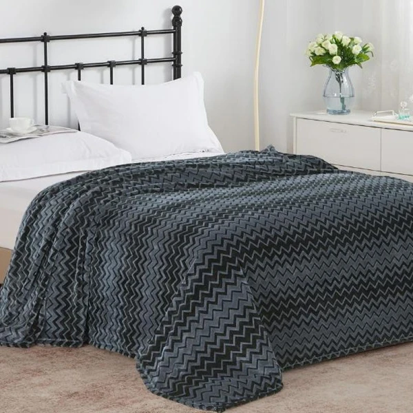 Плед 150*200 велсофт набивной 300 гр, рис. 002-VLN, Sonnet