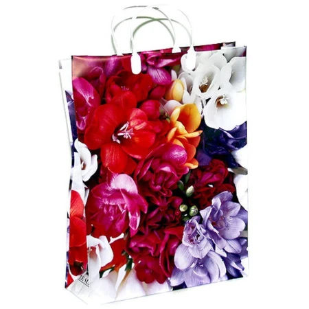 Пакет с пластиковой ручкой 32*42*10см Взрыв цвета 03-125 (20/200)