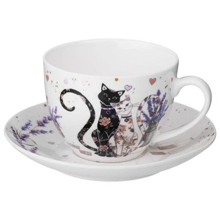 Чайный набор 12пр фарфор ЛАВАНДОВЫЕ КОТЫ на 6 персон 275мл (4)