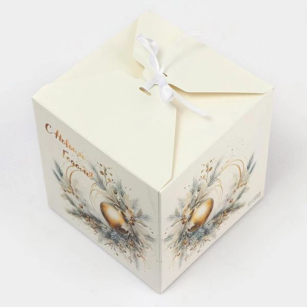 Коробка новогодняя подарочная складная картон Игрушка 14*14*14см