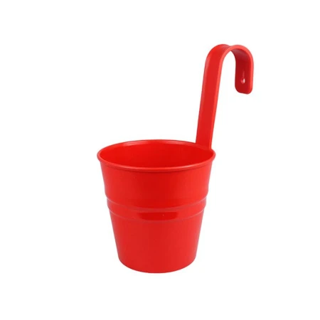 Кашпо настенное 13,5*9,6*25см пластик ВЕДРО красное (10)