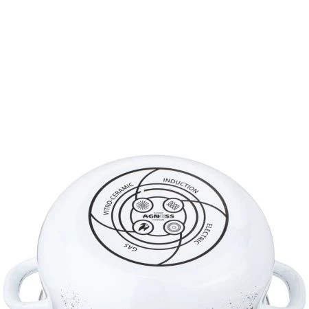 Кастрюля 3,6л эмаль Family Farm с крышкой 22см выс.13см (6)