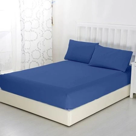 Простыня на резинке 160*200*20 трикотаж Синий