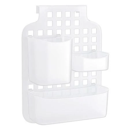 Органайзер навесной с контейнерами белый 38*29*10 пластик (6)