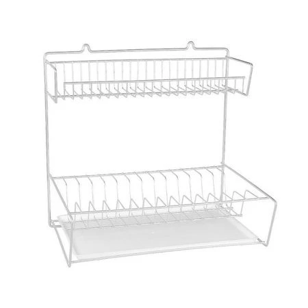 Сушилка для посуды настенная 41*29*39,5см металл белая крашенная с поддоном (2)