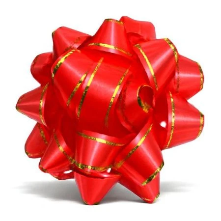 Набор для упаковки подарков (лента упаковочная 10мм*10м и бант) красная (360) JC-17108