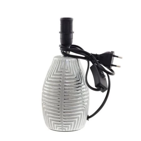 Лампа настольная с абажуром керамика бело-серебряная 20*20*33см Е14 (72)