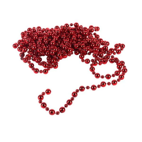 Украшение новогоднее Бусы 5м красный  (240)