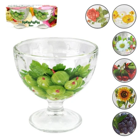 Креманки набор 2шт 10см стекло подар.уп Креманки набор 2шт 10см стекло подар.уп