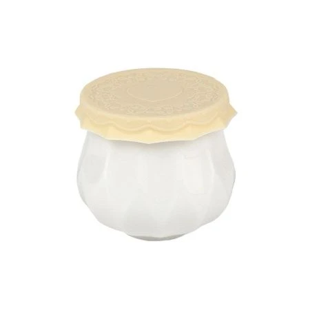 Банка для меда 150мл фарфор с силиконовой крышкой подар.уп. (60)