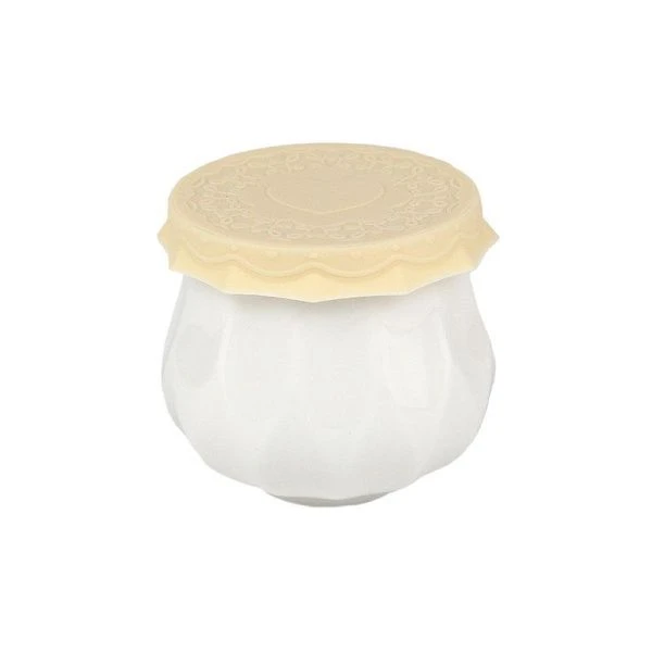 Банка для меда 150мл фарфор с силиконовой крышкой подар.уп. (60)