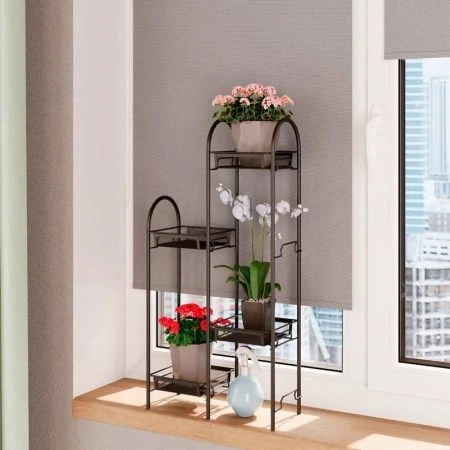 Подставка для цветов 37*17*75,4см металл ЛИРА 24 черный