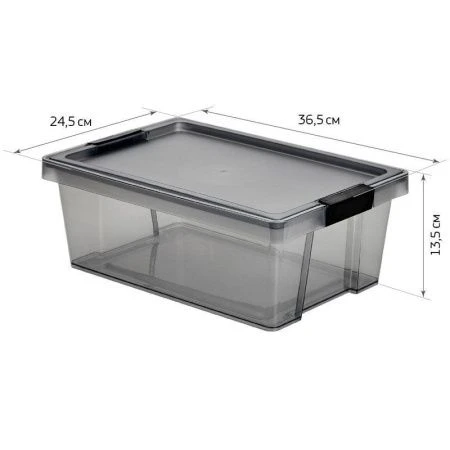 Контейнер для хранения 7,5л пластик ХЕНДИ черный прозрачный (17)