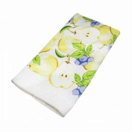 Полотенце 38*64см махра-велюр 100% хлопок двустороннее ГРУША И ЧЕРНИКА 4213095