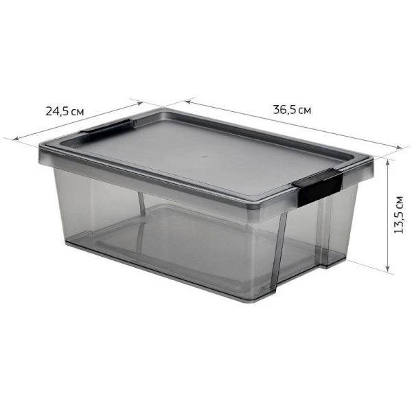 Контейнер для хранения 7,5л пластик ХЕНДИ черный прозрачный (17)