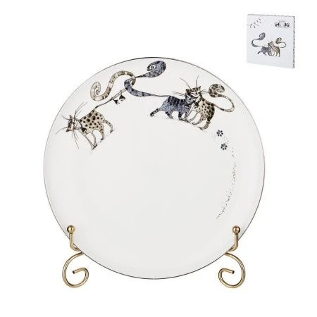 Тарелка мелкая 21см фарфор КОТИКИ десертная (48)